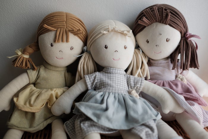 なかよしライブラリーのオーガニックコットン人形3種類